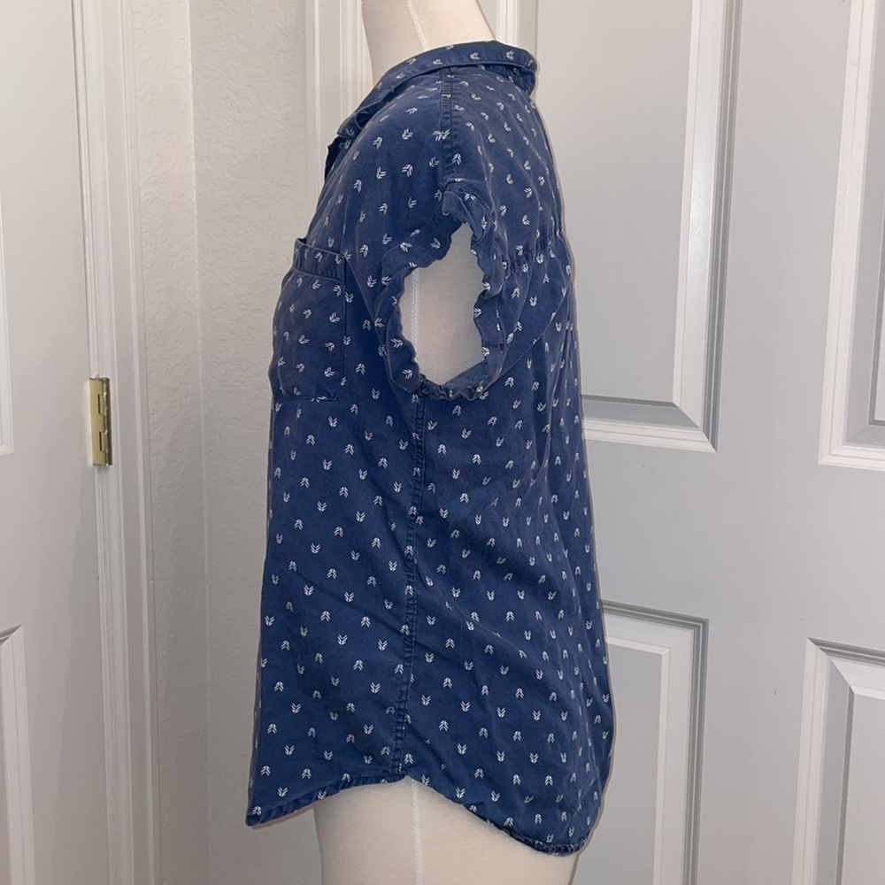 JACHS GIRLFRIEND super short sleeve collared button up in women’s small Small - Picture 4 of 10